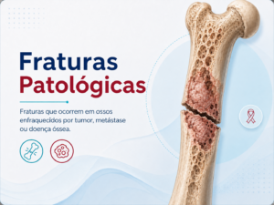 Fraturas patológicas Fraturas que ocorrem em ossos enfraquecidos por tumor, metástase ou doença óssea.